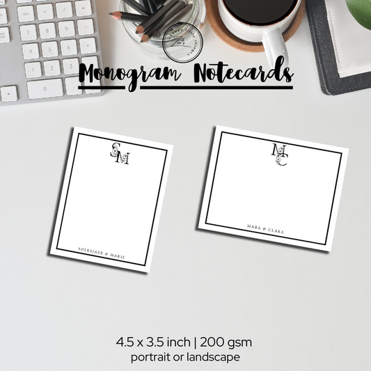 Monogram Minimalist Notecards